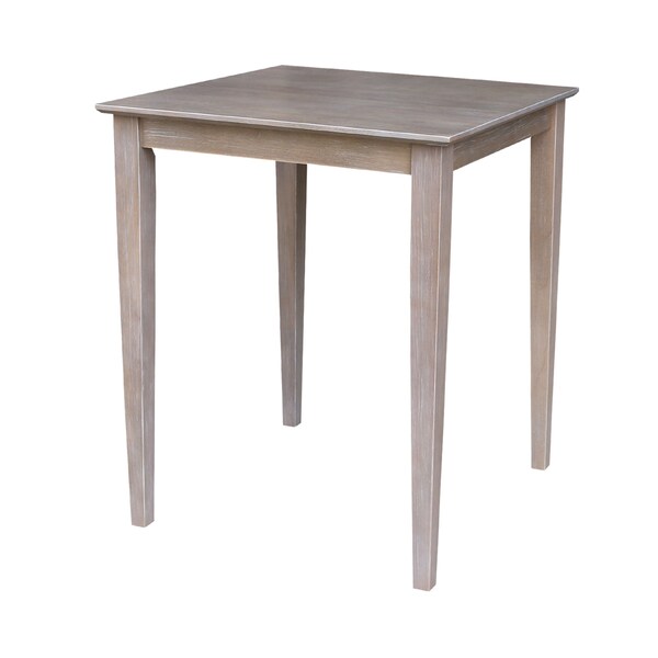 International Concepts Square Solid Wood Top Table, Counter Height, Washed Gray Taupe, 30 W, 30 L, 36 in H, Wood K09-3030-36S - main